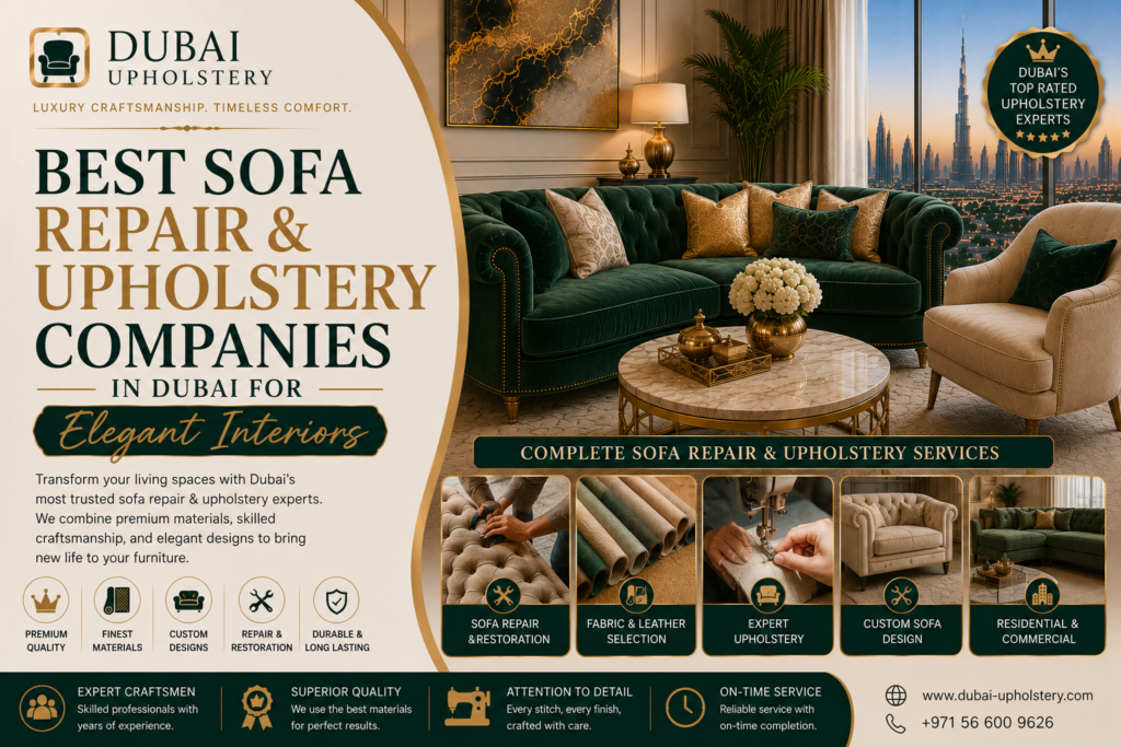 Best Sofa Repair & Upholstery Companies in Dubai for Elegant Interiors